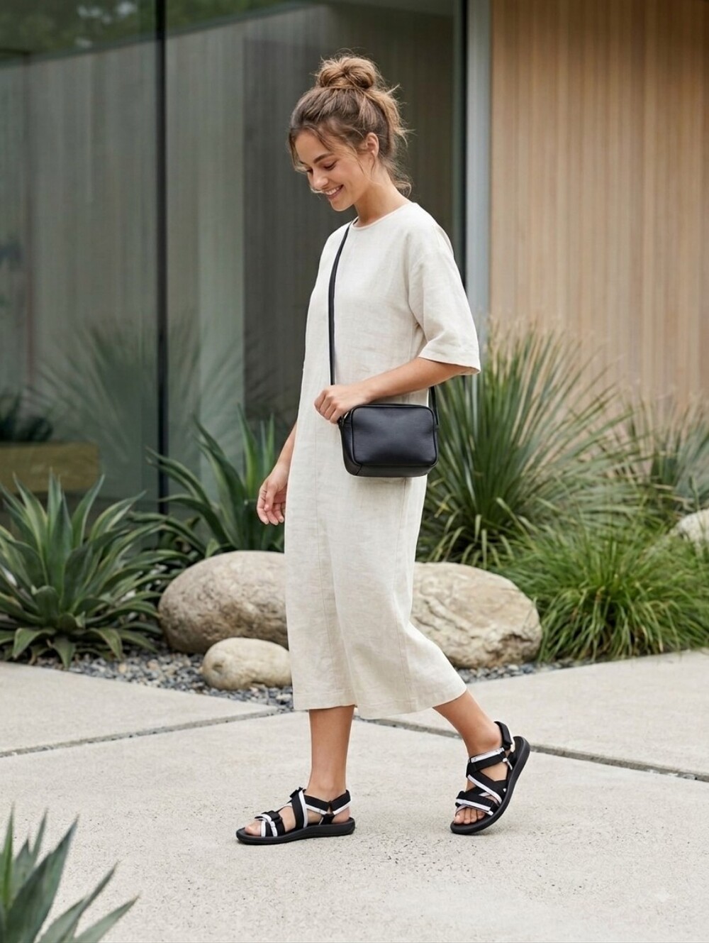 ​Camper Match Black Webbing Sport Sandals NWB Comfort Arch Support